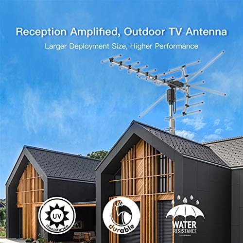 Leadzm TA-001 360 ° ROTAÇÃO UV 45-230MHz/470-860MHz 15-22dB Antena Outdoorn Black