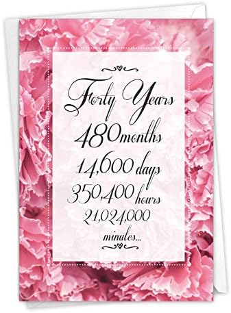 Nobleworks - 1 cartão para o 40º aniversário - 40 anos de casamento amoroso, aniversário de celebração noteCard com envelope - counting ano contagem 40 c9091mag