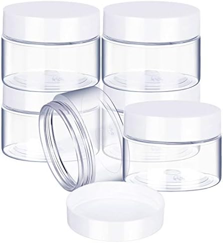 6 Pacote de 4 oz potadores de vaso de plástico redondo, à prova de vazamentos, frascos de contêiner de plástico de plástico