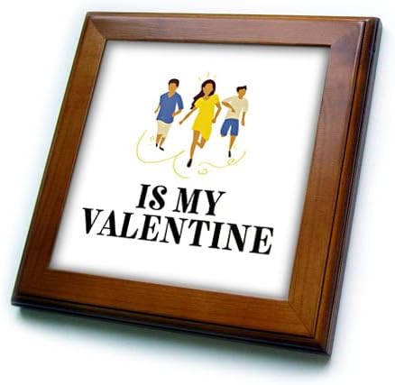 3drose Rosette - Citações dos namorados - Running Is My Valentine - Tiles emoldurados