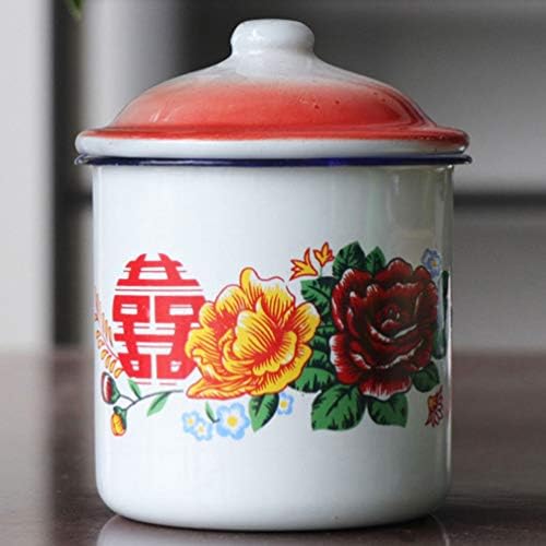 Caneca de caneca de caneca de café cerâmica Cabilock caneca de acampamento 1200 ml estilo chinês xi padrões de flores de esmalte