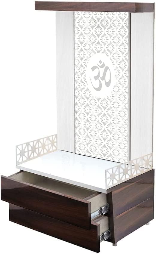 Sharvgun Wooden Temple White Led Light para casa e escritório | Templo de casa | Puja Mandir | Hunging & Table Top