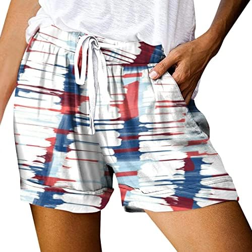 Miashui pacote de shorts para mulheres shorts de cordas casuais casuais shorts elásticos de cinto de verão shorts bolsos
