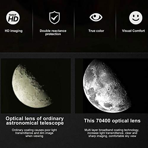 Grefer 400/70mm Telescópio Refrating Aperture for Astronomy Beginners Adultos & Kids, Optics Compact and Portable Refrator