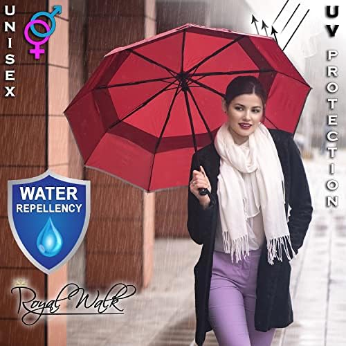 Royal Walk grande guarda -chuva + Viagem de vento ventilada guarda -chuva dobrável