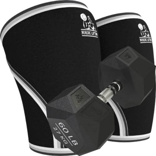 Mangas de joelho de elevação nórdica xsmall - pacote preto com halteres prisma 60 lb