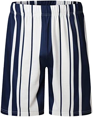 Camisas de verão para shorts listrados de homens com bolsos sets masculinos de calças impressas de 2 peças de manga