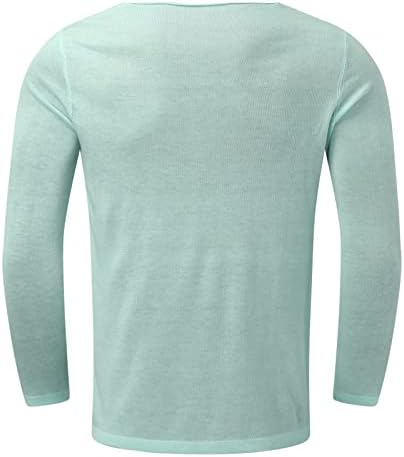 Camisetas xxbr masculino de pescoço masculino de caça de manga longa de cor sólida de cor sólida