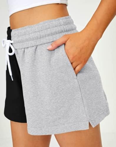 Automot shorts femininos de verão casual lenço elástico confortável de cintura alta com bolsos