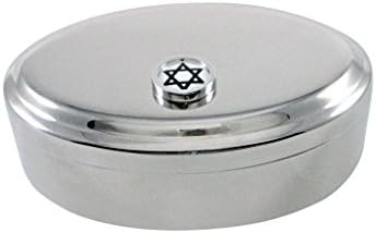 Estrela religiosa fronteira de David Pinging Oval Tinket Jewelry Box