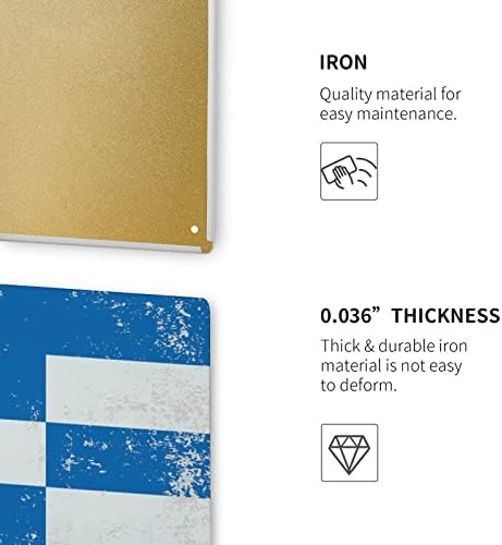 Bandeira da Grécia Vintage Iron Tin Sign Parede Arte Decoração de metal pendurado placa de metal