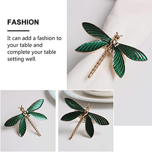 Cabilock Decor vintage Ring Drogonfly Ring Green Metal Metal Rings Casamento Holiday Metal Dragonfly Guarders de guardana