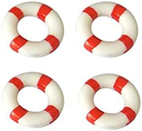 Amosfun 10pcs mini decorações de anel de vida paisagem anel de natação bóia decoração náutica