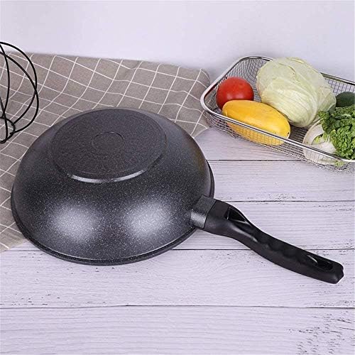 Shypt antiaderente liso wok wok profundo frigideira pan de 30 cm de panela a gás universal uns panela universal