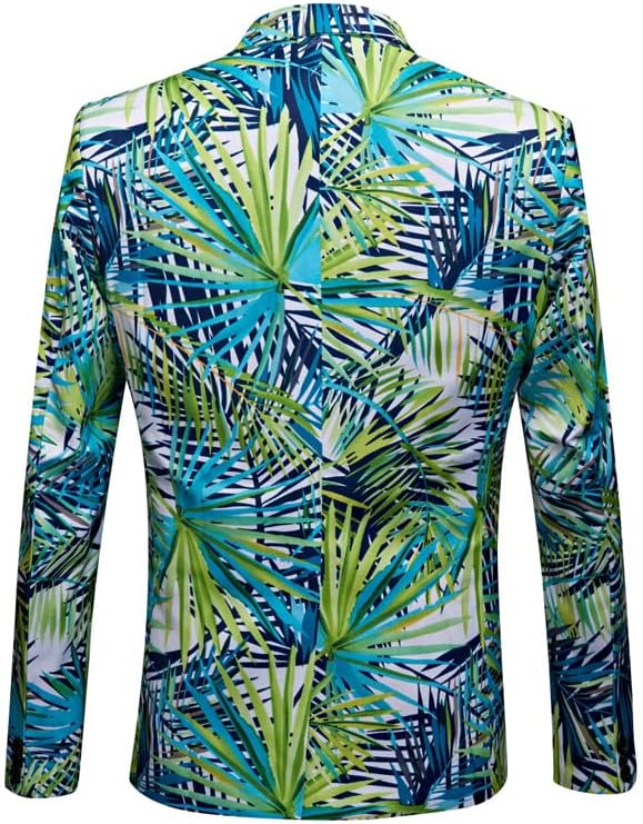 Conjunto de jaqueta de terno impresso masculino Impressão masculina Terno casual do coreano Bordado de pequenos ternos masculinos Slim Hawaiian Style