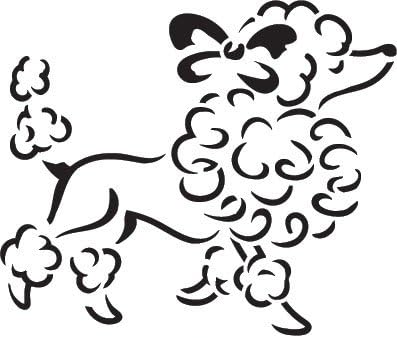 Estêncil de poodle francês por Studior12 | Fancy Dog Art - Modelo Mylar reutilizável | Pintura, giz, mídia mista | Use para
