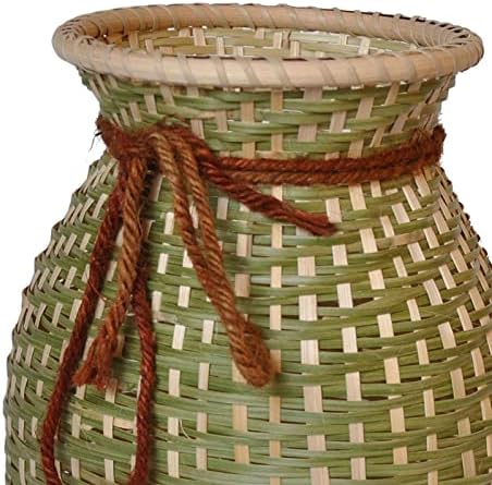 Ｋｌｋｃｍｓ Cesto de cesto de peixe de vaso de plantador de bambu para sala de estar de dança, 12x16cm