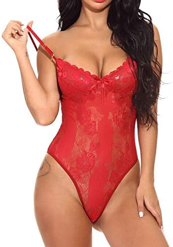 Jflyou Mulheres Sexy Lingerie Lace Bodysuit One Piece Roupa Delvejeira Nightdress