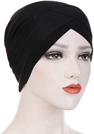Chapéu de turbante para mulheres grãos de cor sólidos