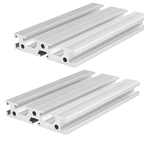 Mssoomm 2 pacote 1570 Comprimento do perfil de extrusão de alumínio 40,16 polegadas / 1020mm prata, 15 x 70mm 15 séries T tipo T-slot t-slot European Standard Extrusions Perfis Linear Linear Guide Frame para CNC