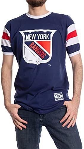 Calhoun NHL Surf & Skate Mens ladrão de ombro vintage T-shirt de estilo retro do time do colégio vintage inserido