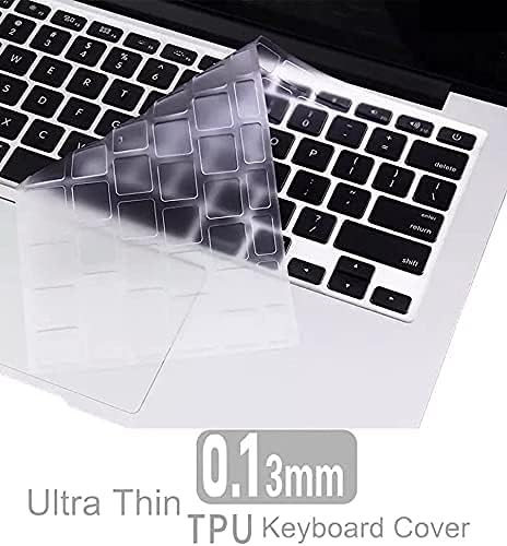 Caso de teclado transparente ultrafino para o MacBook Air de 13 polegadas e MacBook Pro 13 polegadas, MacBook Pro de 15 polegadas