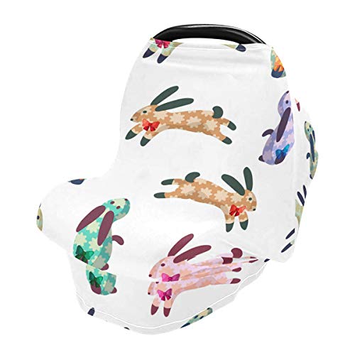 Coelhinhos coloridos capas de assento de bebê colorido - recém -nascidos, melhor conjunto de presentes para bebês, dossel