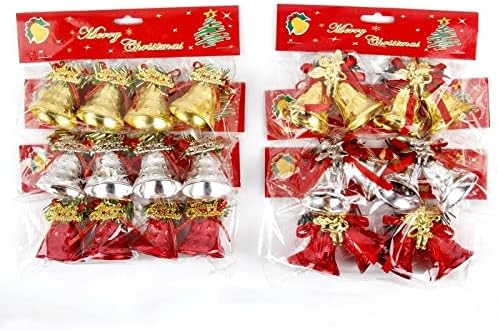 NC 4,5cm Bell Christmas Decorações de plástico Eletroplating Bell String Acessórios pendentes de árvore de Natal Golden