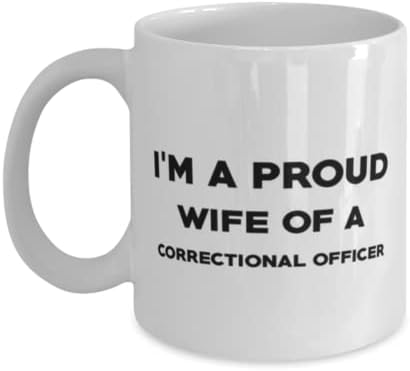 Oficial Correcional Caneca, sou uma esposa orgulhosa de um oficial correcional, idéias de presentes exclusivas para o oficial correcional,