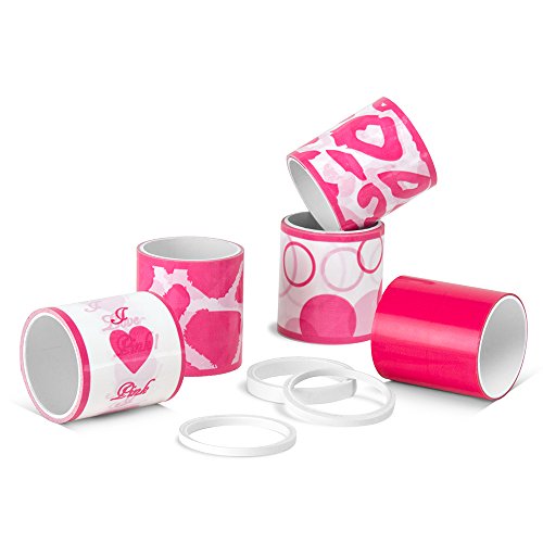 Taquecase sgt-1000 rosa polipropileno/adesivo de borracha, fitas super meninas, fitas decorativas