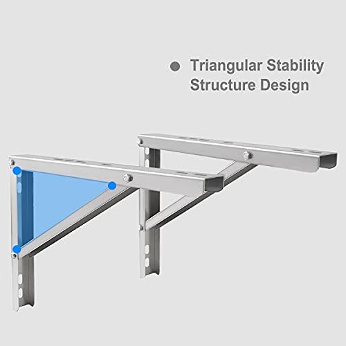 POPMOON MULHERAÇÃO DE MONTAGEM DE AC PARA 440 LB/200 kg Suporte de ar -condicionado dividido 21 5/8 LX16 H Suporte de suporte de ar -condicionado Conjunto