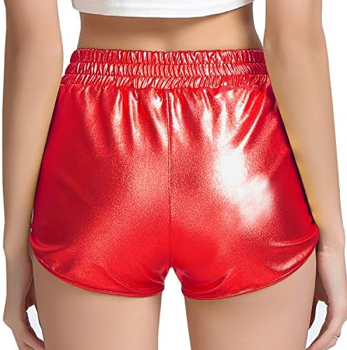 Mirawise Girls Shorts metálicos calças quentes brilhantes roupas de dança brilhantes