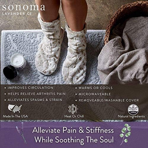 Botas Sonoma Lavender Spa, chinelos aquecidos por microondas, botas de ervas de luxo, aromaterapia com ervas quentes