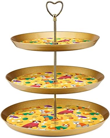 3 Placa de fruta de cupcakes de 3 camadas de sobremesa Plástico para servir suporte de exibição para casamento de aniversário de