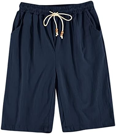 Shorts elegantes para homens shorts masculinos Lace de algodão Up Pocket Casual calças de bolso shorts elásticos de cintura