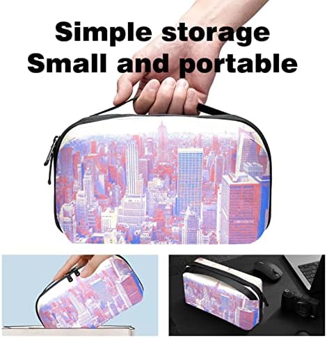 Carteira de bolsa de bolsas de viagem de caixa de transporte de estojo USB Acessório de bolso com zíper, paisagem de Nova