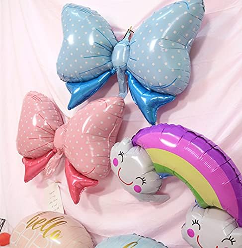 Dzrige 5 PCs Balões de arco, balões azuis de gravata borboleta, balões de jumbo arco Mylar Balloon