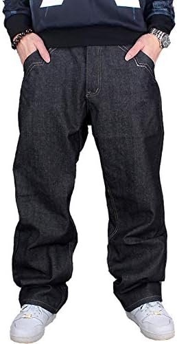 Jeans de salgadinhos de Ruiatoo masculino Classic Plain Relaxed Fit Hip Hop
