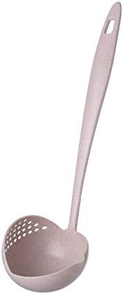 Fukar Wheat Straw Spoon Sop Spo colher de alcatra 2 em 1 alça longa colher plástico colher de mesa ecologicamente correta