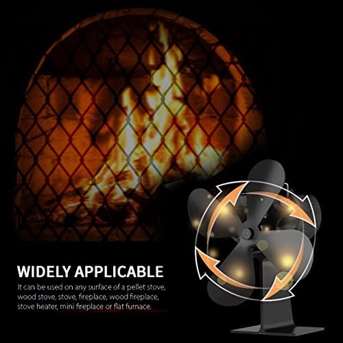 Ventilador de lareira huiop ventilador de fogão alimentado por calor preto 4 silencie lareira ventilador eficiente de distribuição de calor ventilador de fogão