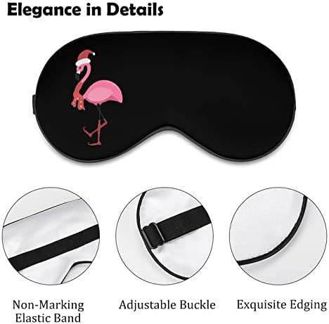 Flamingo em chapéu de Papai Noel e cachecol para dormir máscara de olhos cegos Cute