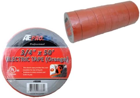 Pacote ToolUSA 10 Roll de fita elétrica laranja de 3/4 x 50 'em celofane: TAP-EL50A-10