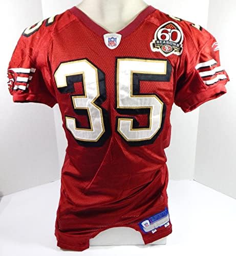 2006 SAN FRANCISCO 49ers Deke Cooper 35 Game usado Jersey Red 60 s Patch 44 741 - Jerseys de jogo NFL não assinado usados