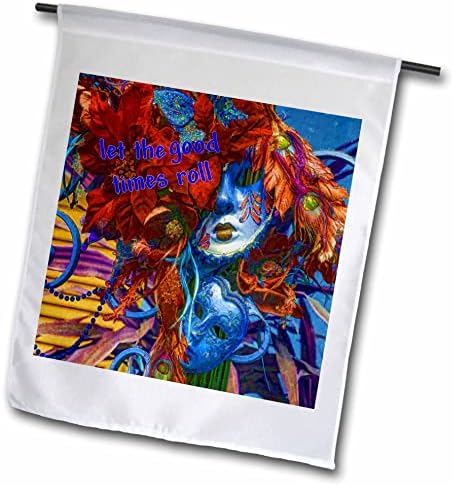 Imagem 3drose de Let The Good Times Roll On Red and Blue Pretty Mask Painting - Bandeiras
