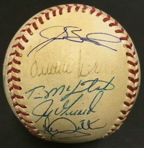 1996 Equipe Yankees assinou beisebol 14 Auto Derek Jeter Jorge Posada Authentic Coa - Bolalls autografados