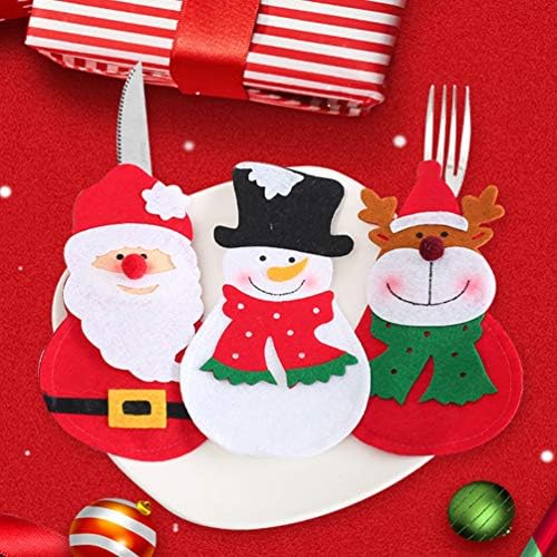 Bolsa de Organizador Stobok 3pcs requintados fofos charmosos de armazenamento de talheres de talheres de batente de Natal