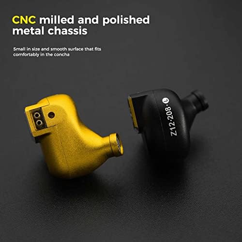 LetShuoer Z12 14,8mm IEMs de driver magnético planar, Gold Edition HiFi In-ear fones de ouvido com cravidades de orelha