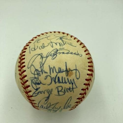 George Brett Rookie 1973 Kansas City Royals Team contratou Al Cronin Baseball JSA - Bolalls autografados