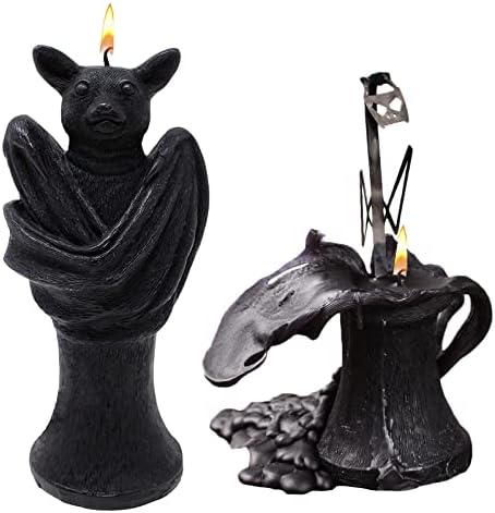 Decorações de velas em forma de morcego esqueleto quando derrete - Decor Skull & Bones Candles - Vegan de cera