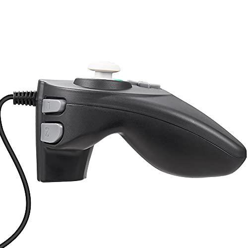 Controlador de joystick n64 gamepad com fio de fio com cabo de extensão de 6 pés para a Nintendo 64, preto